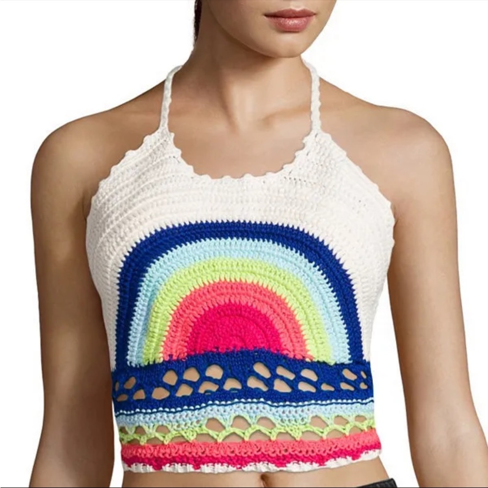 Arizona Jean Rainbow Crotchet Halter Top